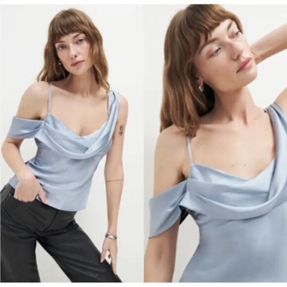 Reformation Ronda Silk Top 8 NEW $168 - Picture 7 of 7